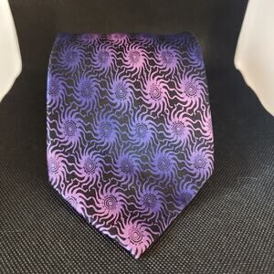 Carlos Santana Silk Tie Purple Blue Swirl Psychedelic Mens Neck Tie